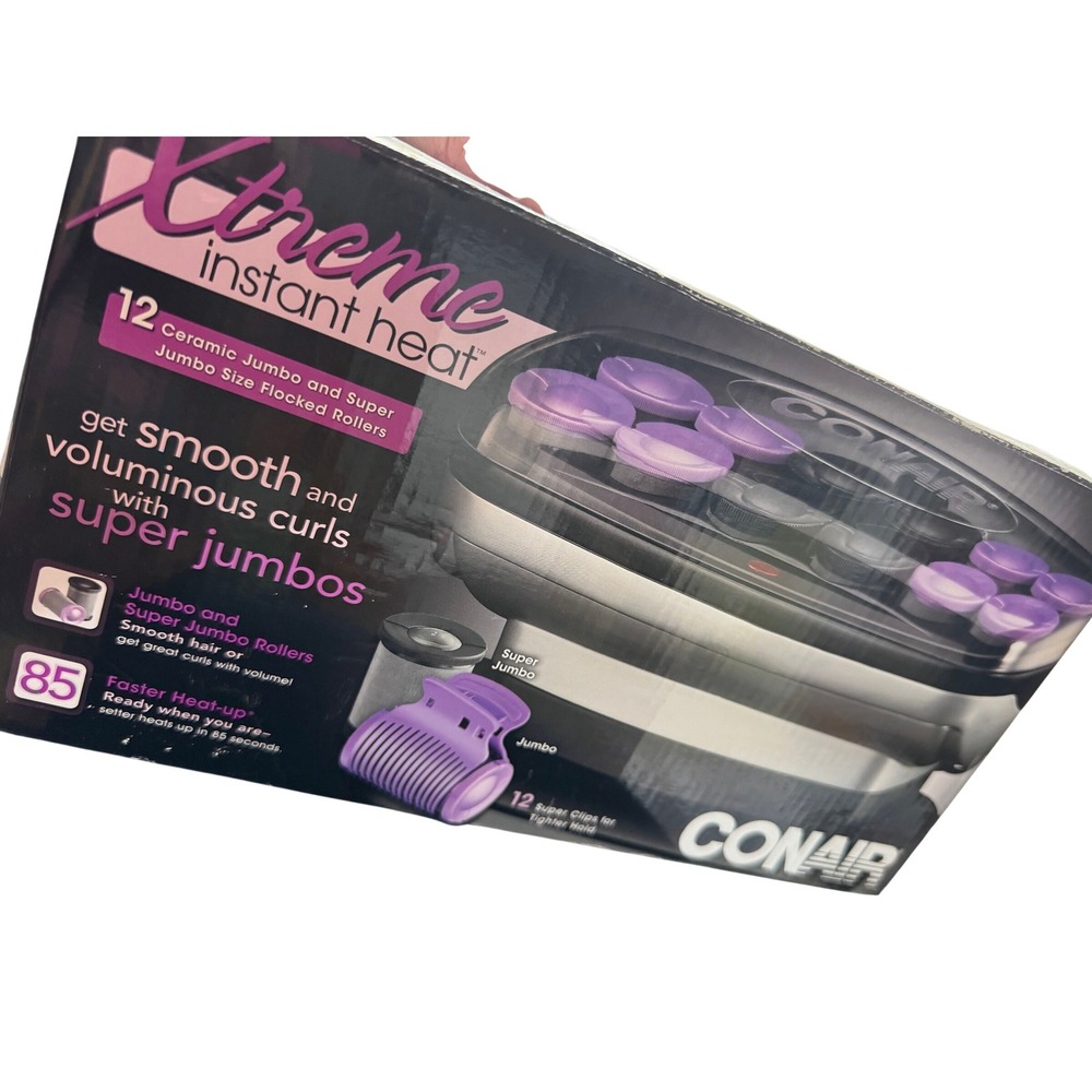 NWT Conair Xtreme Instant Heat Jumbo Roller Set 12 Piece Super Jumbo Curlers